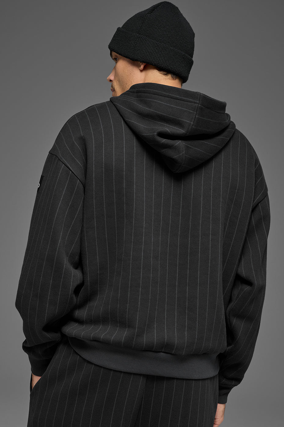 Pinstripe Hoodie - Black Pinstripe--2