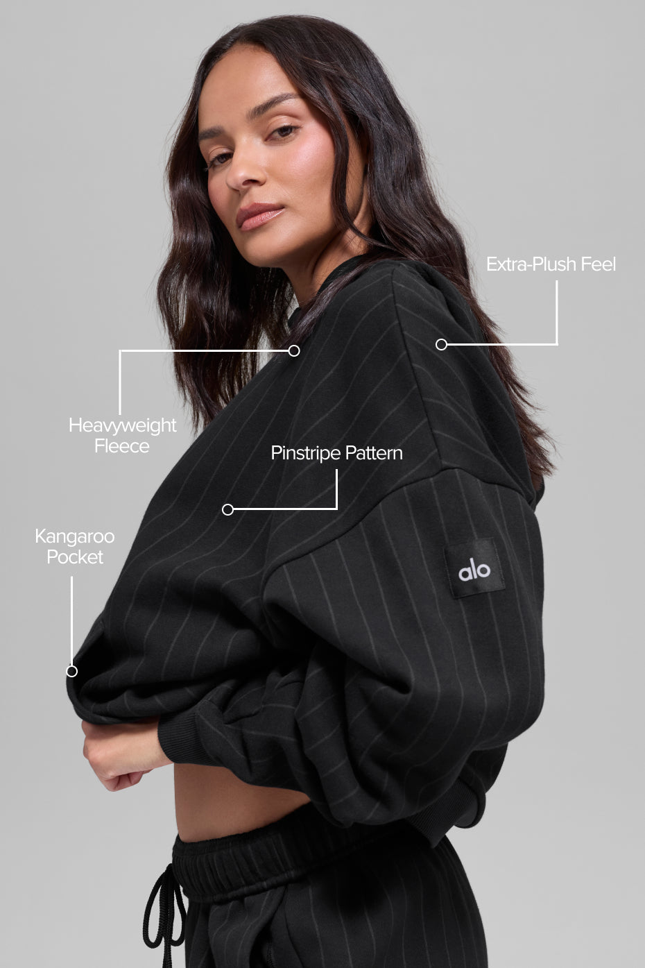 Pinstripe Hoodie - Black Pinstripe--1