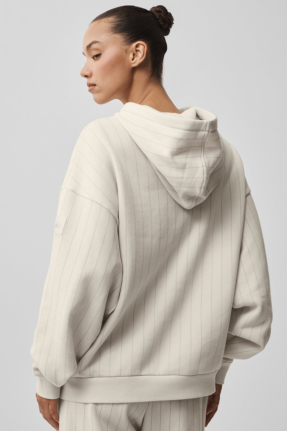Pinstripe Hoodie - Bone Pinstripe--2