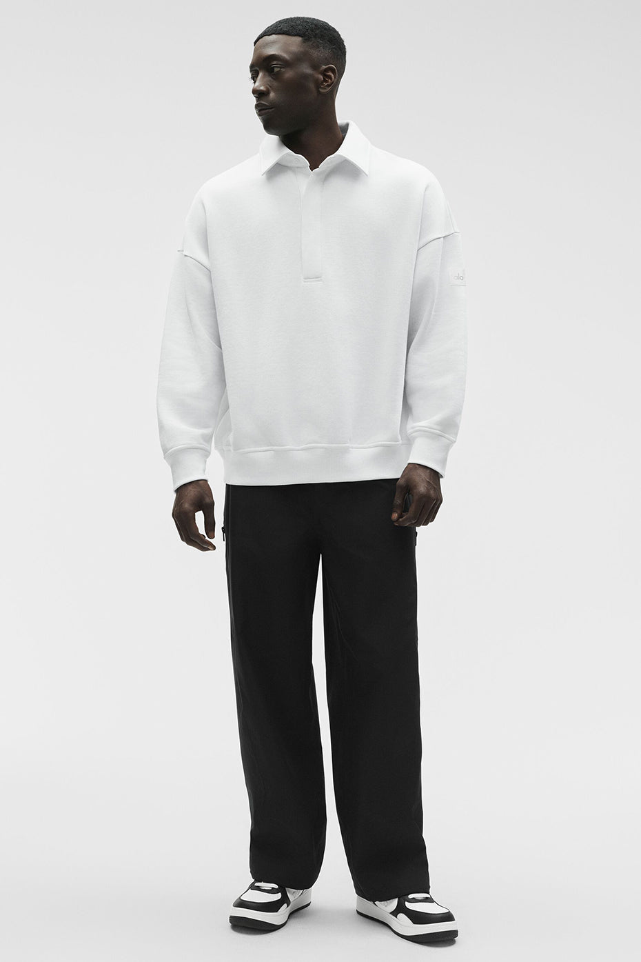 Take It Easy Long Sleeve Henley Pullover - White--4