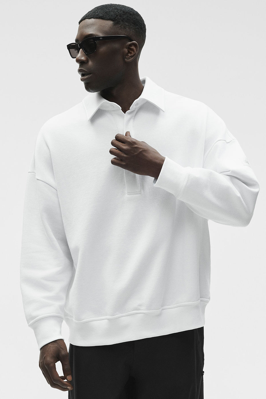 Take It Easy Long Sleeve Henley Pullover - White--0