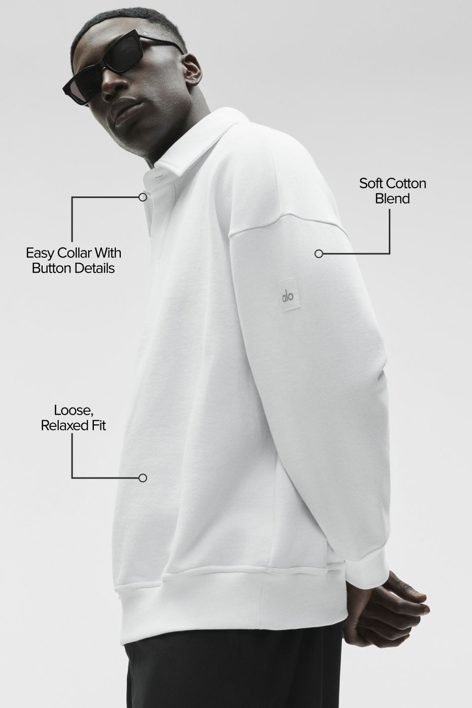 Take It Easy Long Sleeve Henley Pullover - White--1