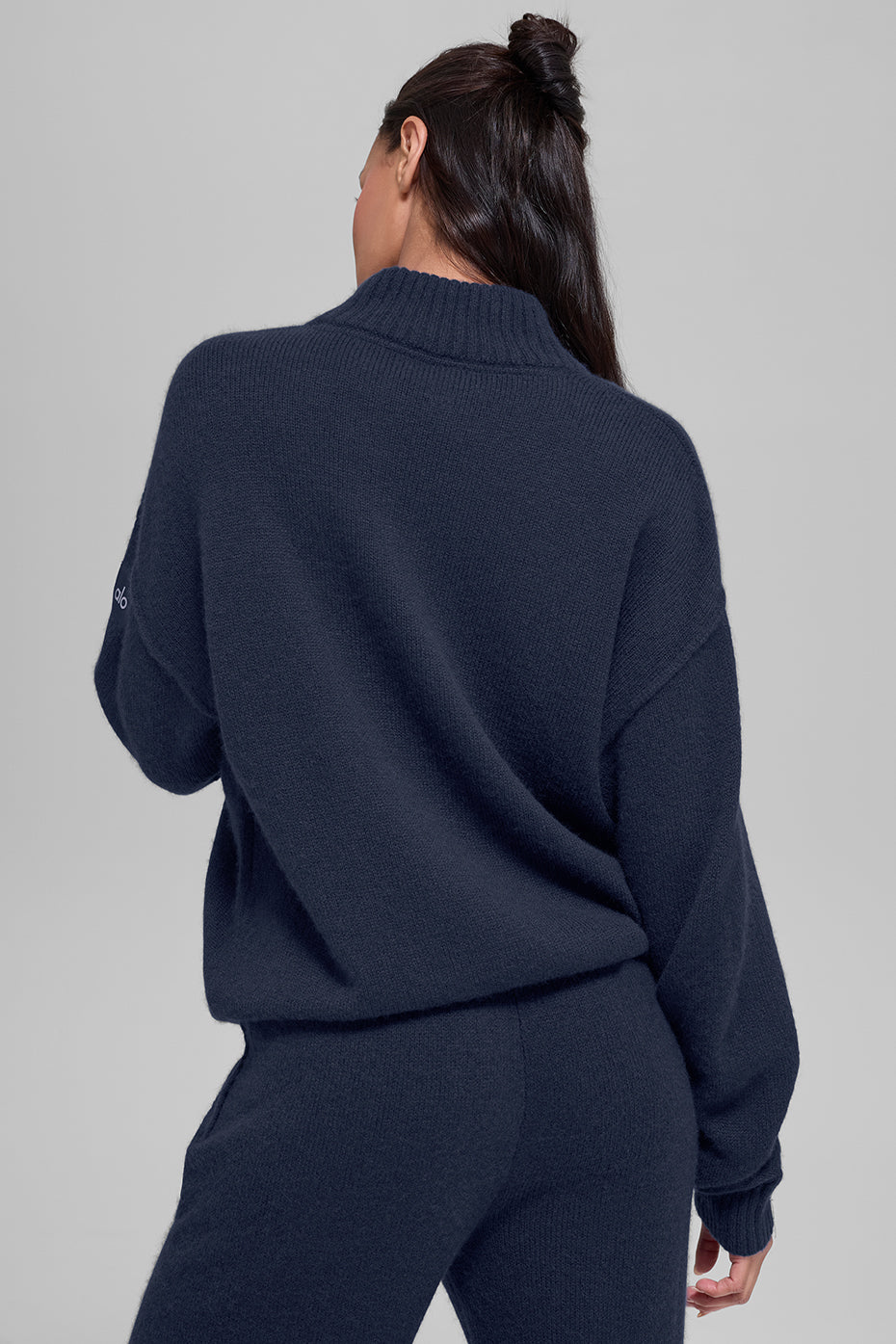 Wool Cashmere New Class 1/4 Zip Pullover - Navy--2