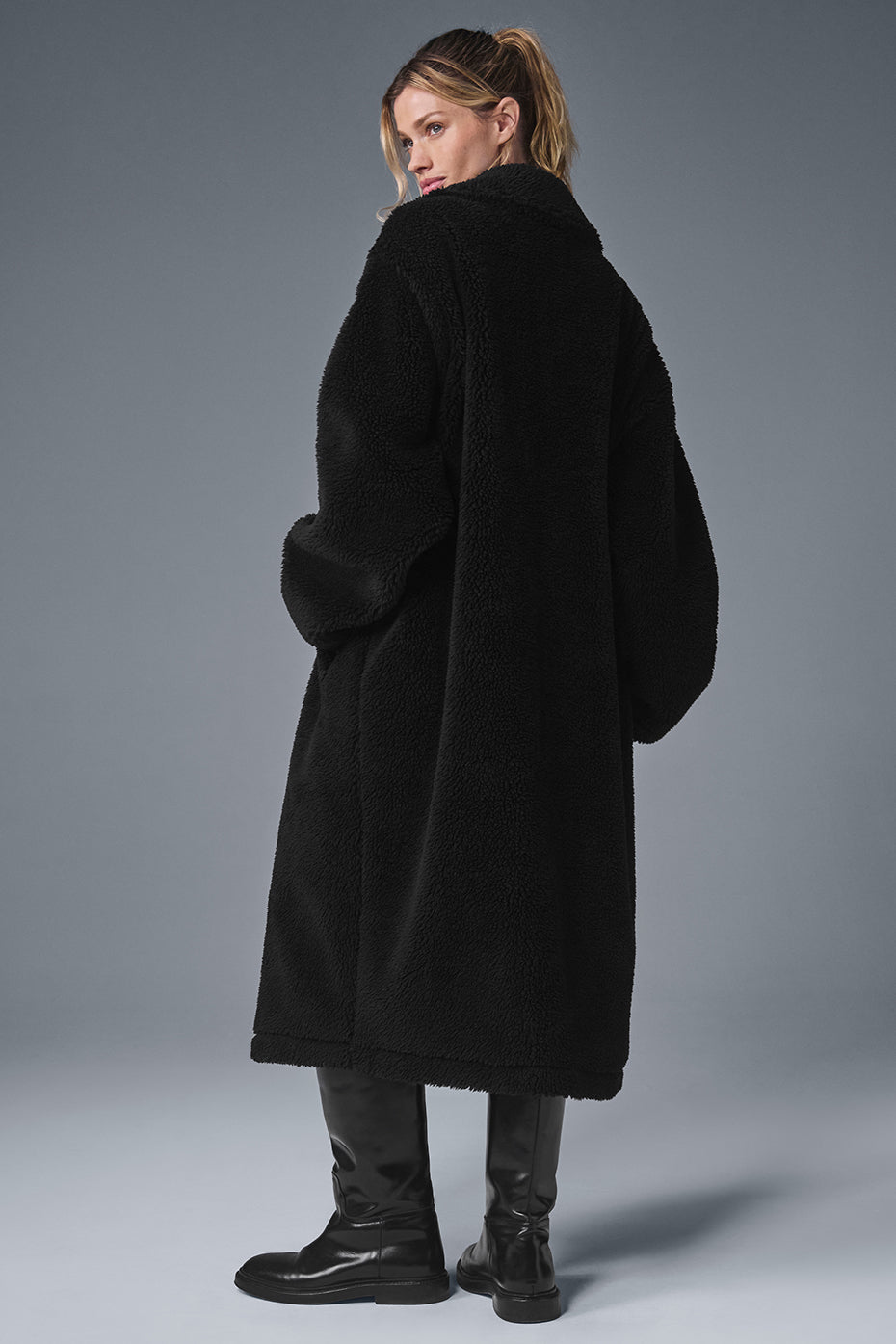 Oversized Sherpa Trench - Black--1