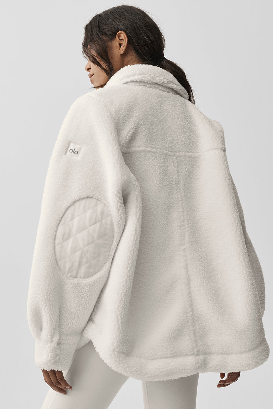 Sherpa Edge Shacket - Ivory--1