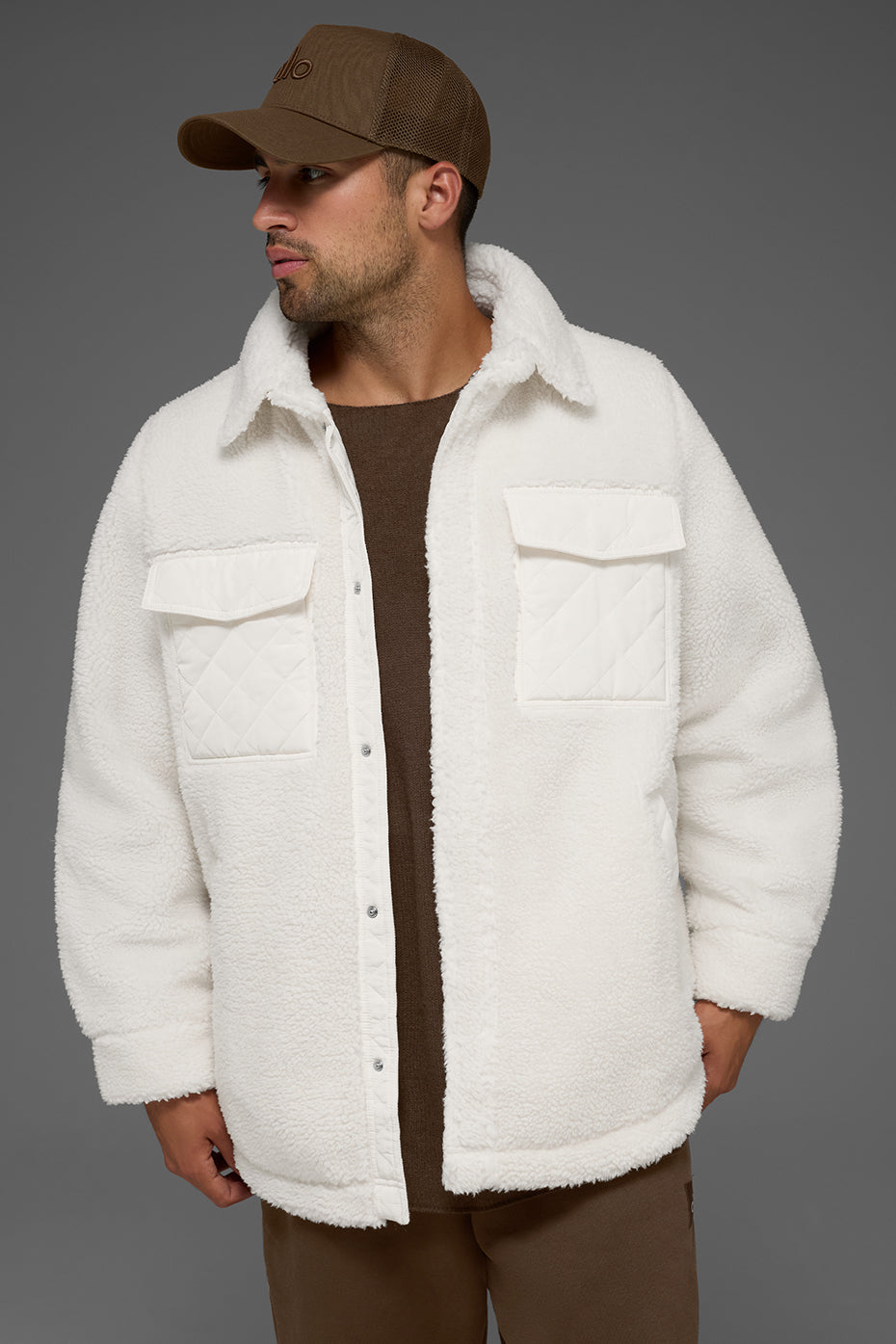 Sherpa Edge Shacket - Ivory--3