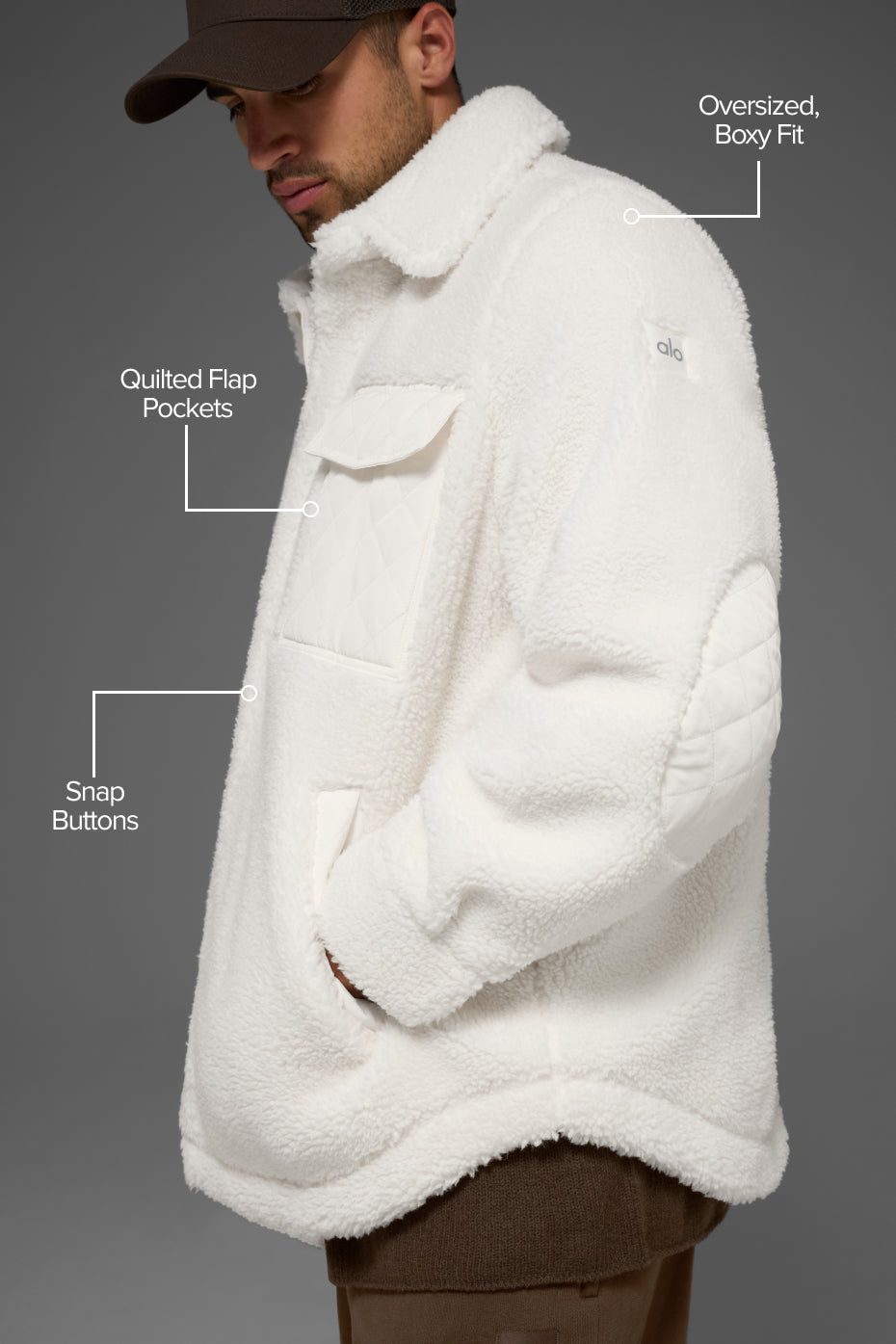 Sherpa Edge Shacket - Ivory--1