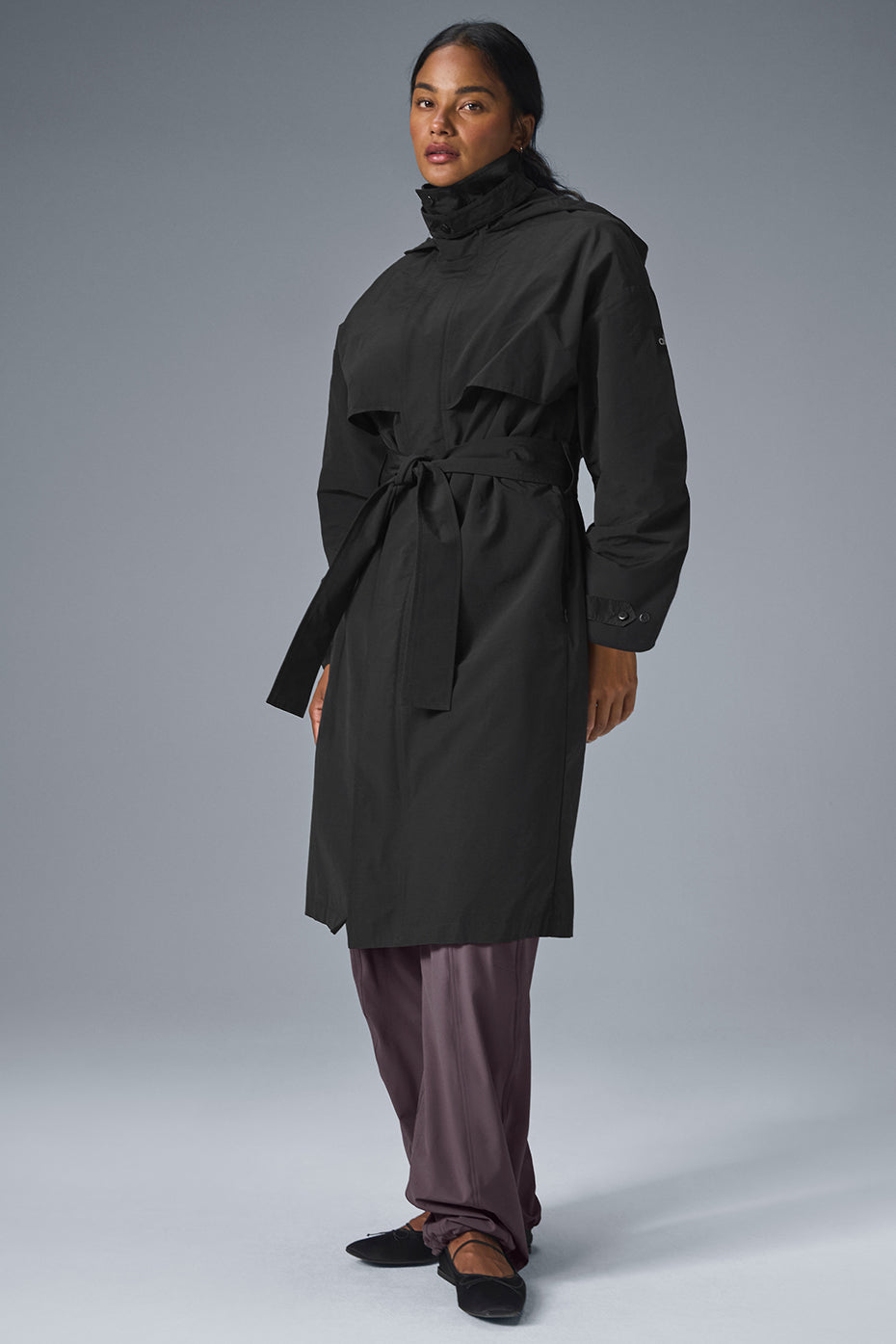 Crinkle On The Move Trench - Black--2