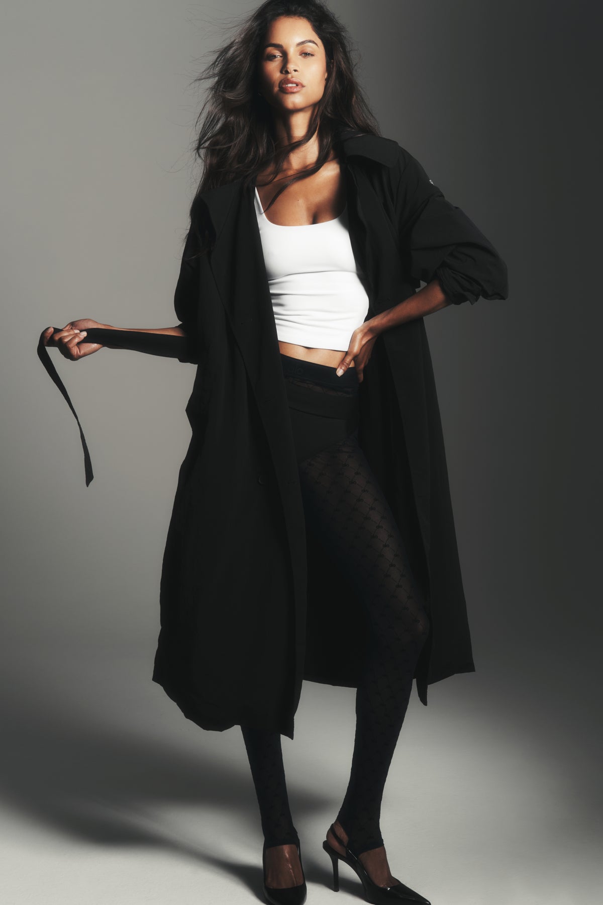 Crinkle On The Move Trench - Black--0