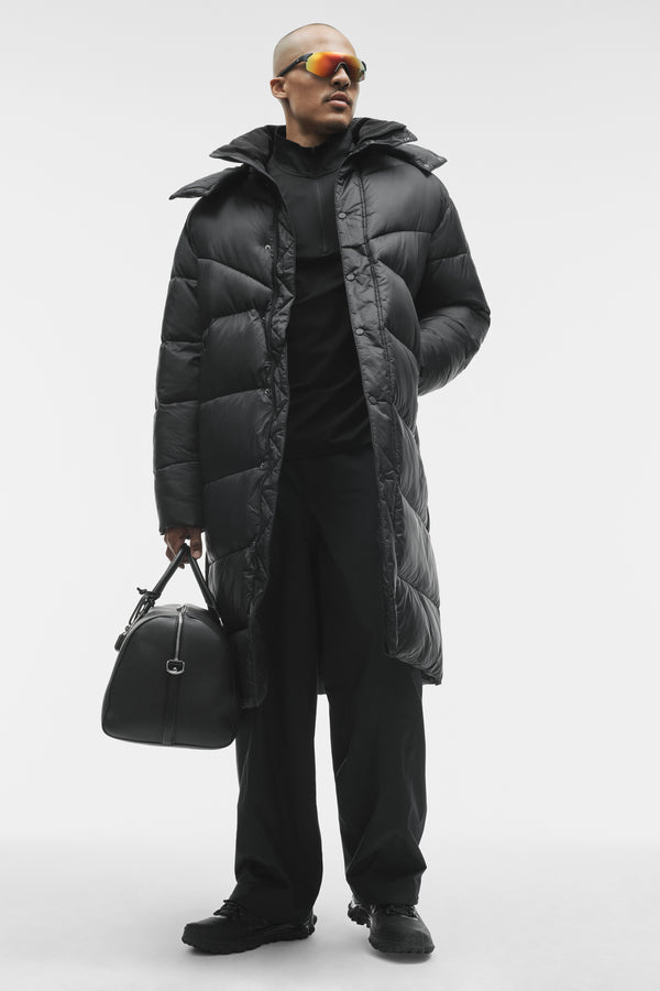 Gold Rush Puffer Trench - Black