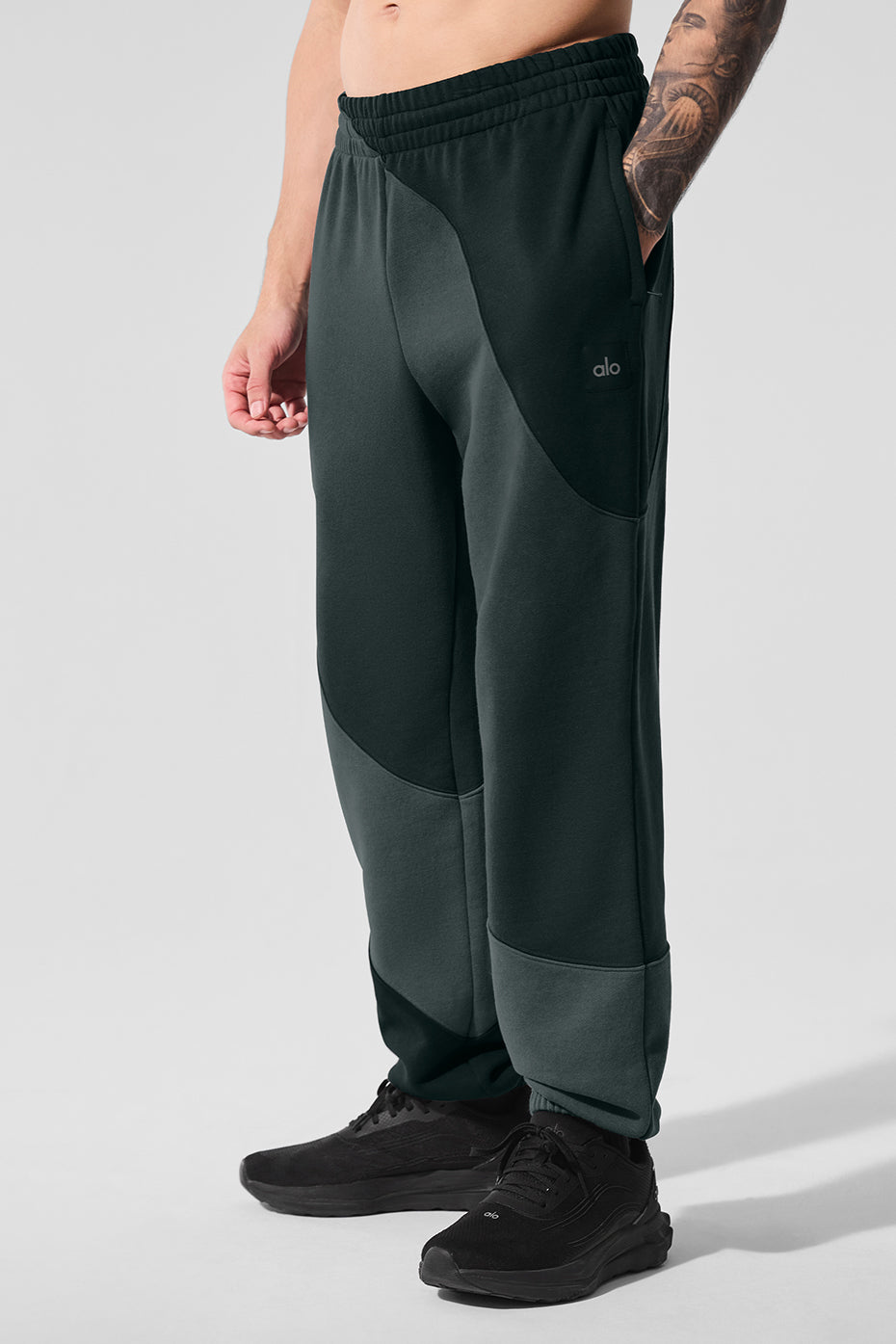 Make Waves Sweatpant - Charcoal Green Tonal--2
