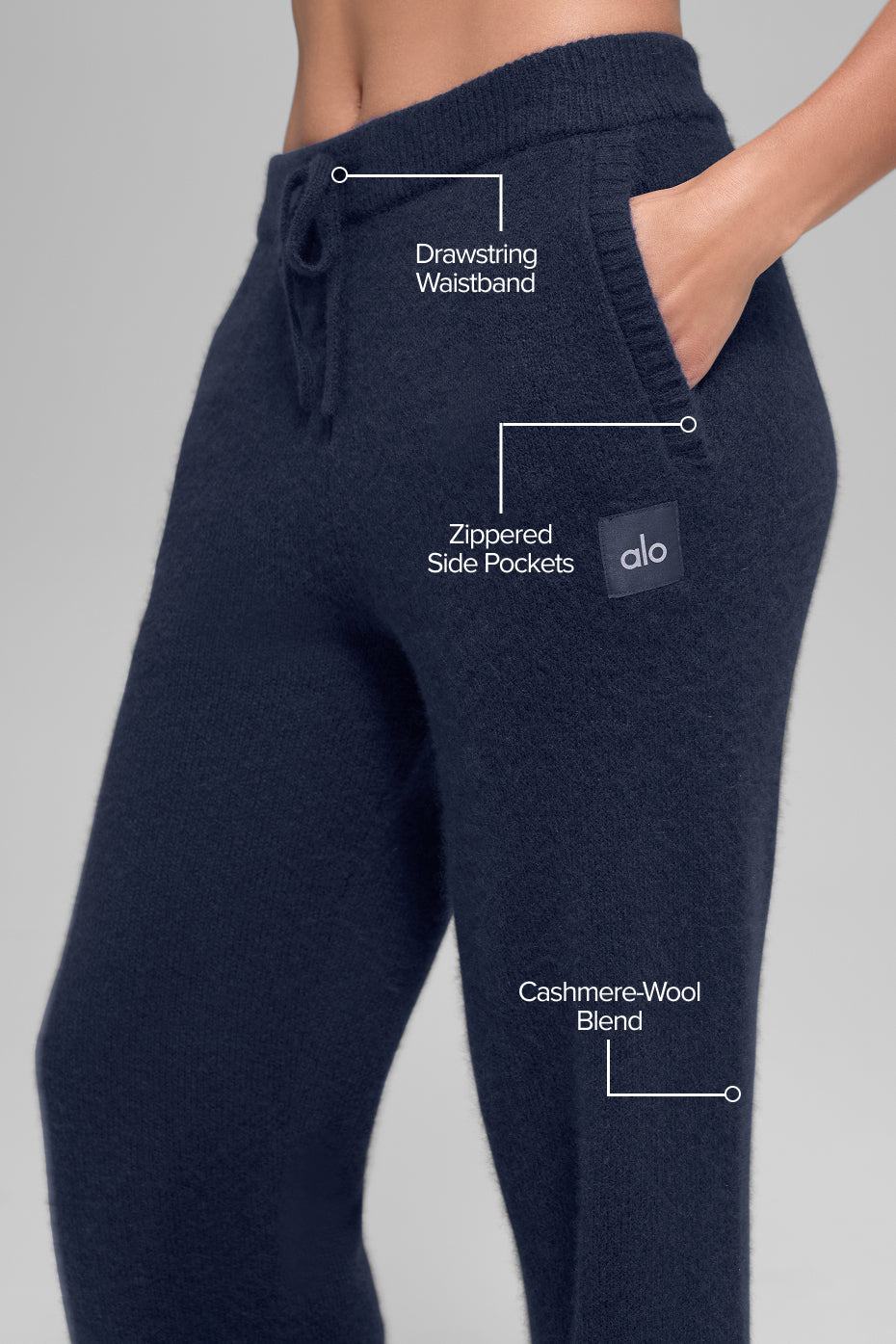 Wool Cashmere New Class Sweatpant - Navy--1