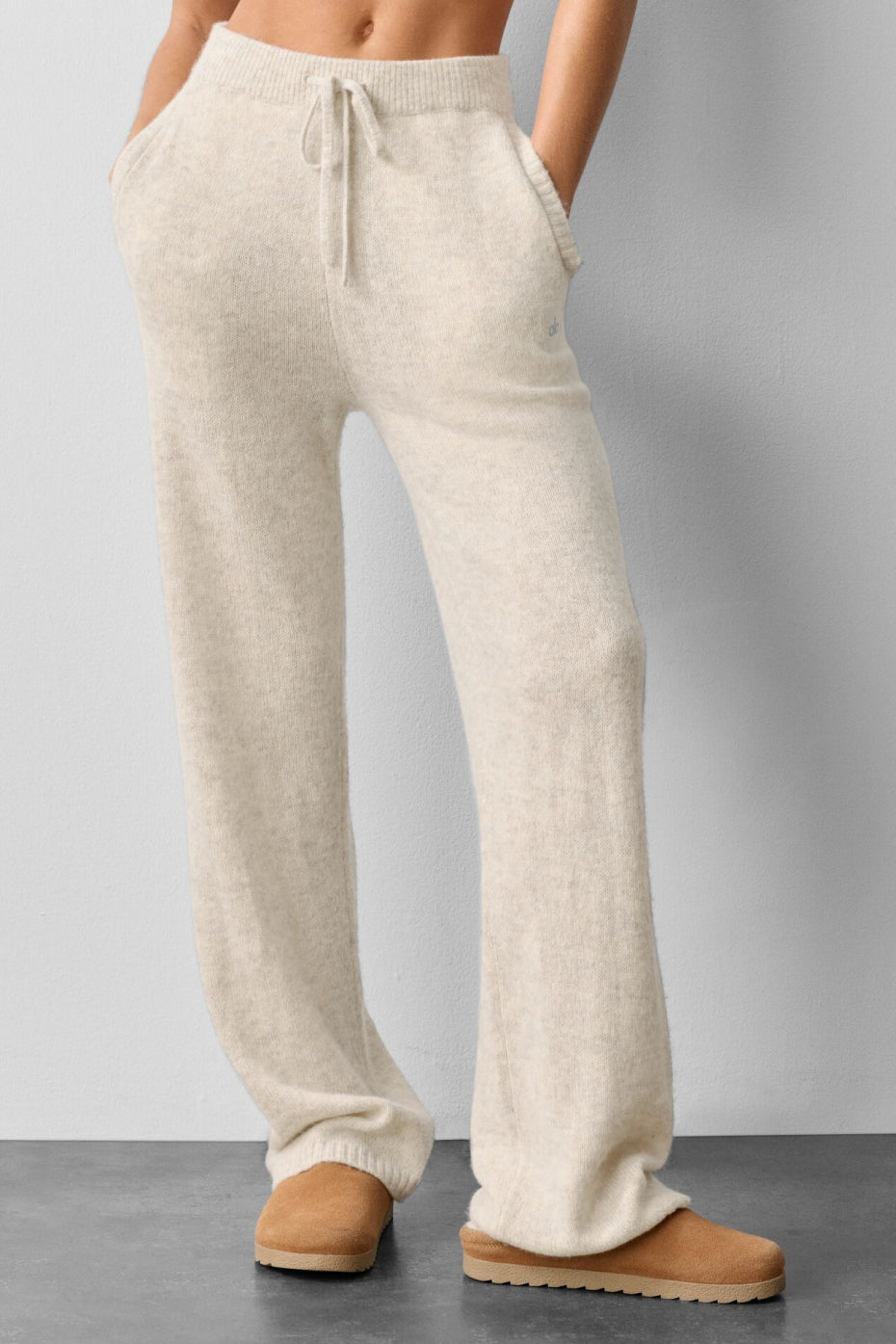 Wool Cashmere New Class Sweatpant - Oatmeal Heather--0