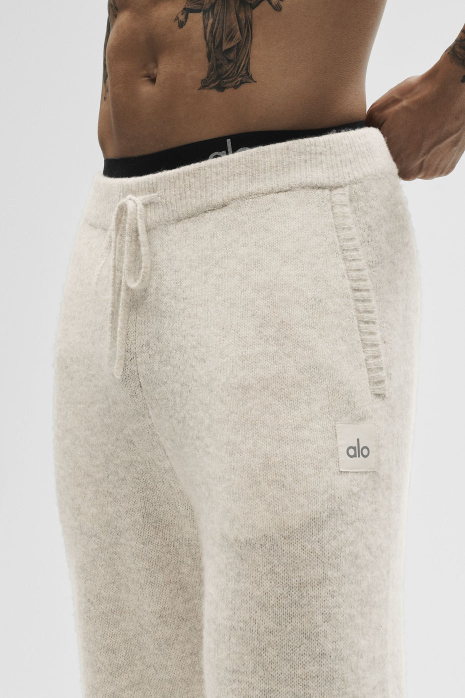 Wool Cashmere New Class Sweatpant - Oatmeal Heather--2