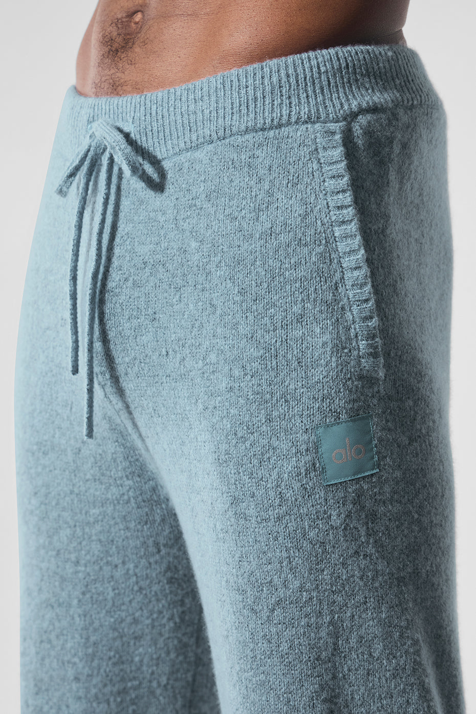 Wool Cashmere New Class Sweatpant - Celestial Blue Granite Heather--3