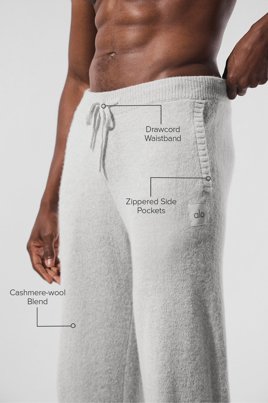 Wool Cashmere New Class Sweatpant - Pearl Grey Heather--1
