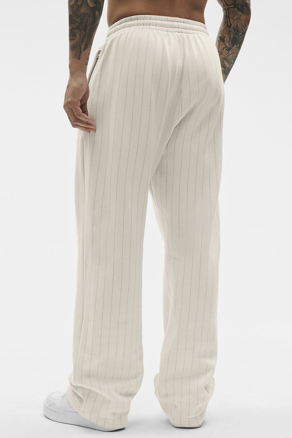 Pinstripe Straight Leg Sweatpant - Bone Pinstripe--3