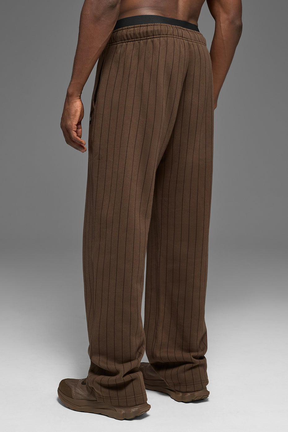 Pinstripe Straight Leg Sweatpant - Espresso Pinstripe--3