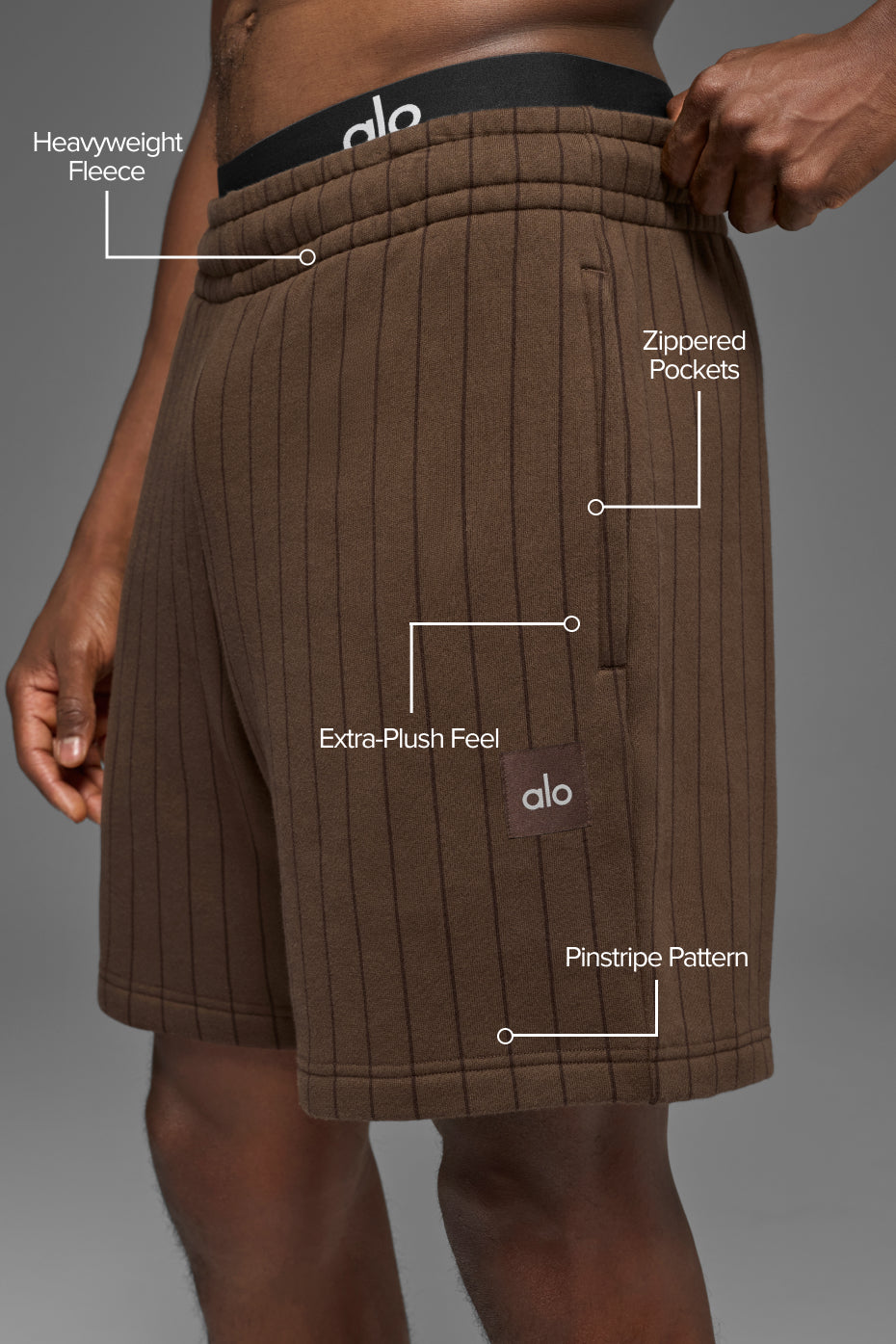 7" Pinstripe Short - Espresso Pinstripe--1