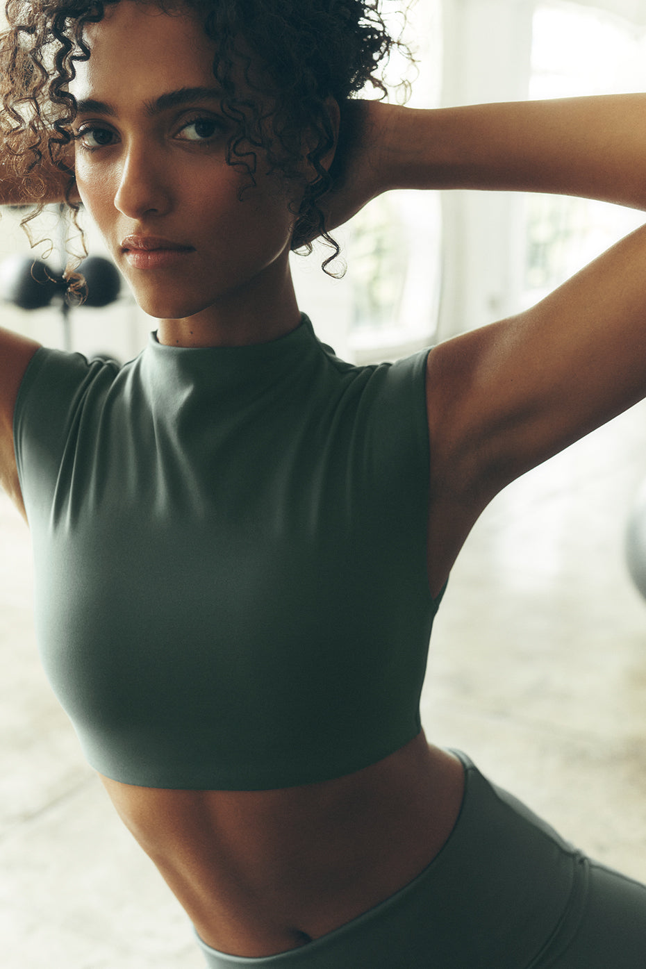 ALO Softsculpt Capped Out Short Sleeve - Clover Green--0