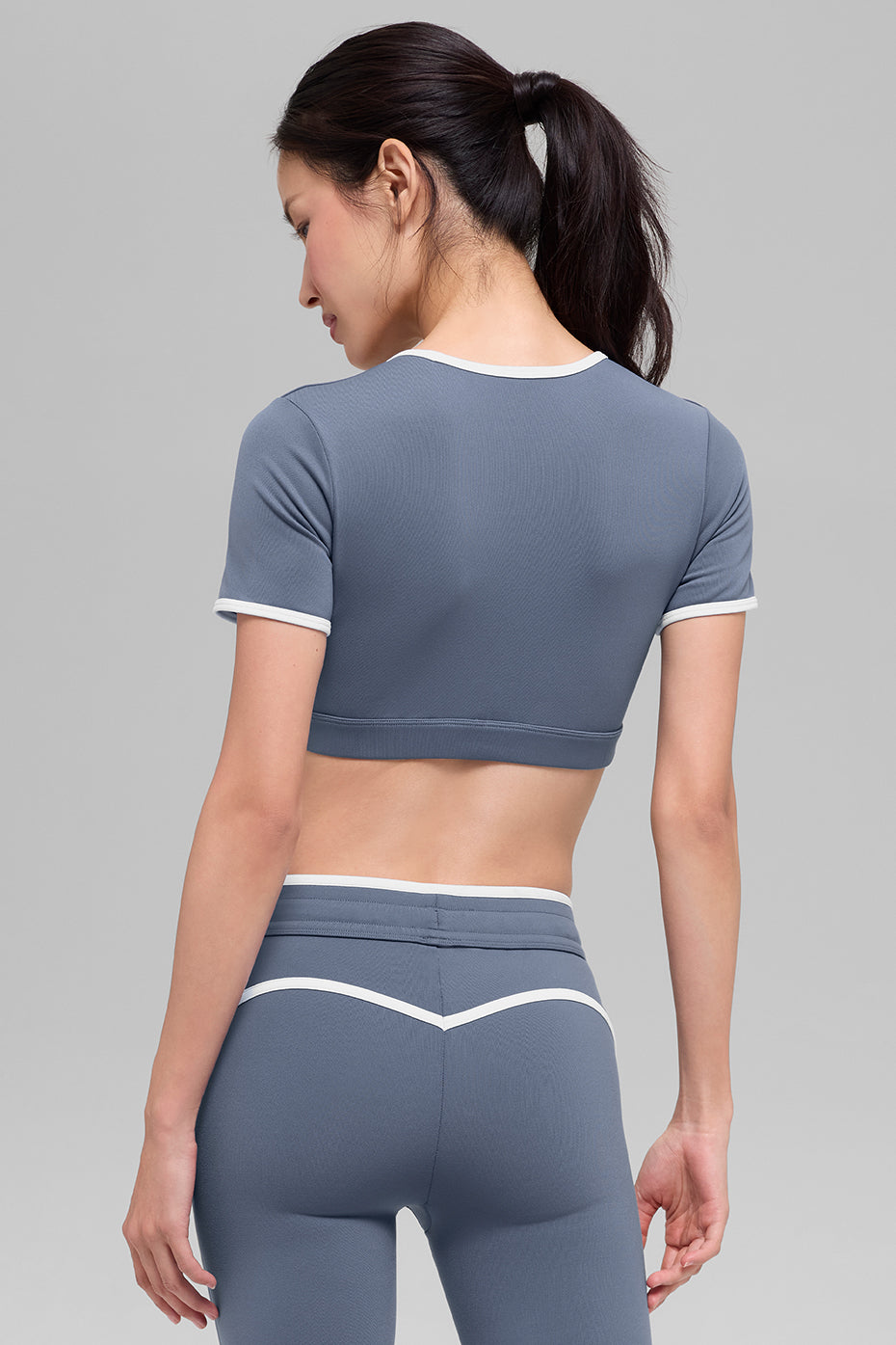 Airbrush Race Pace Short Sleeve - Bluestone/White--1