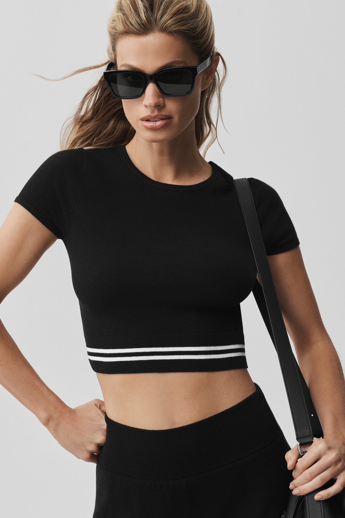 Scholar Knit My Serve Short Sleeve - Black/White--2