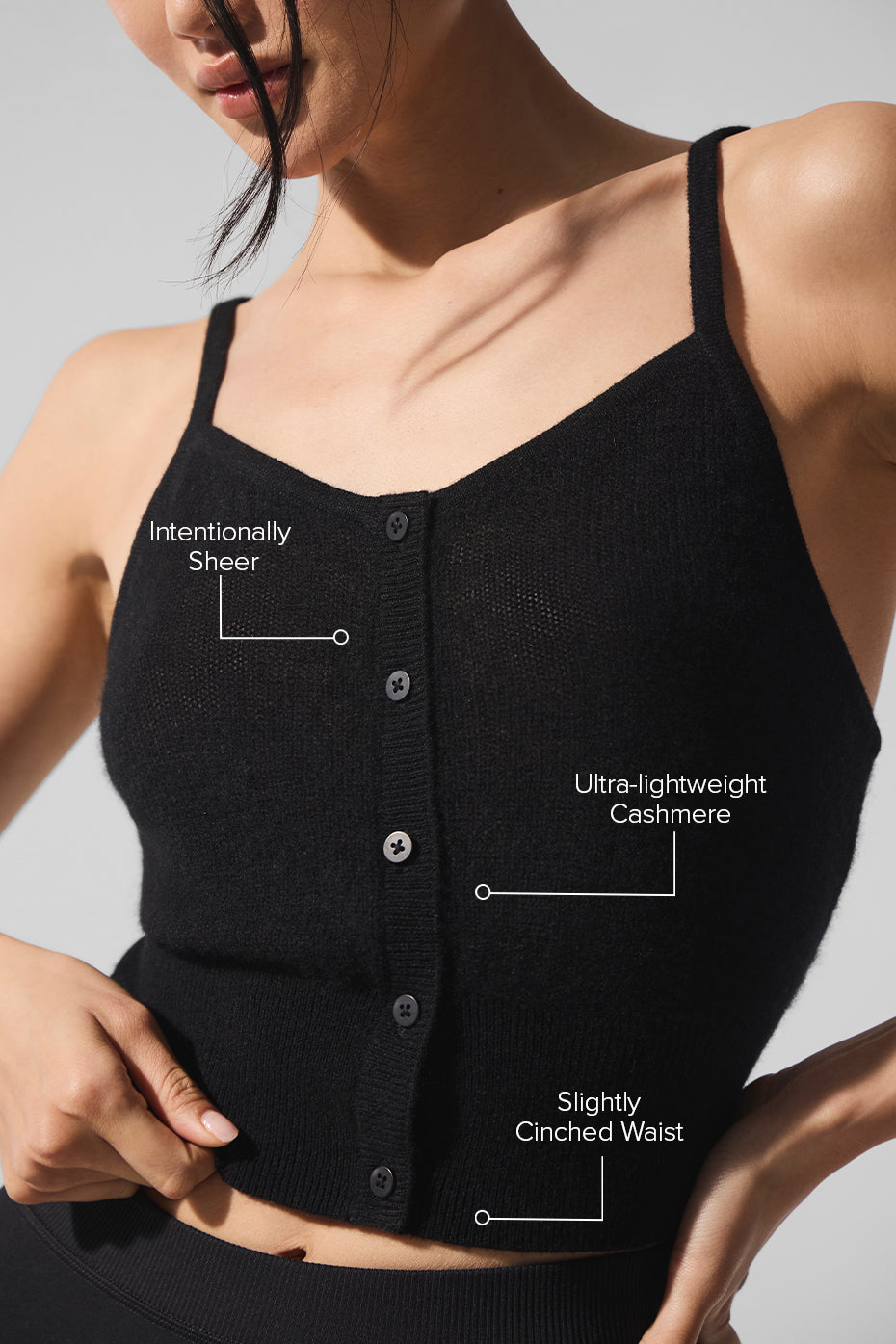 Sheer Cashmere Tank - Black--1