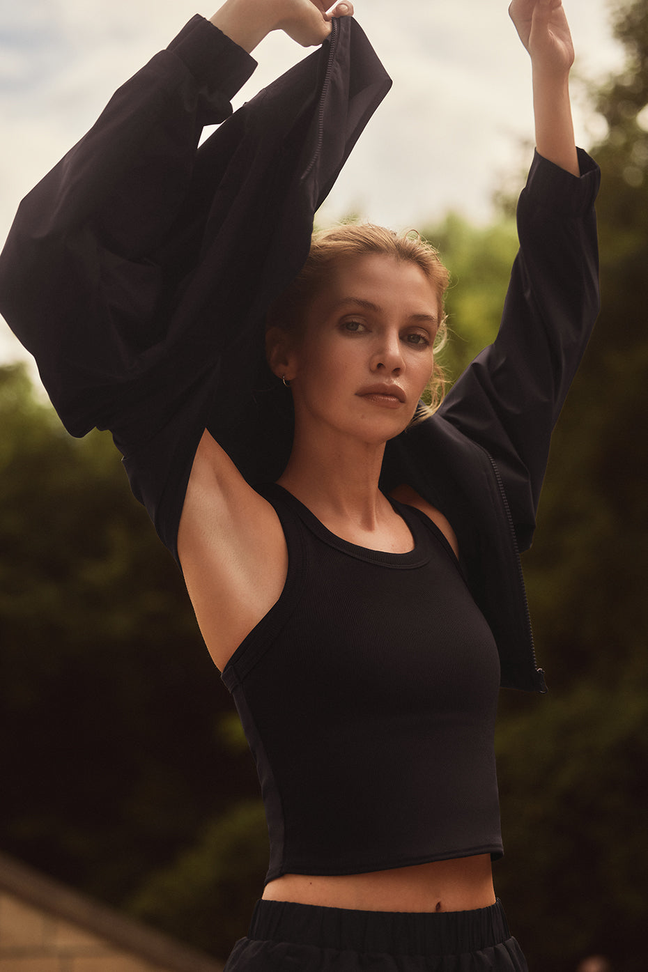 Goddess Ribbed Go-To Tank - Black--0