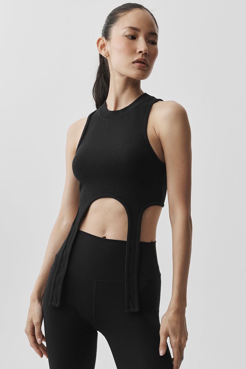 Wellness Rib Flaunt Tank - Black--3