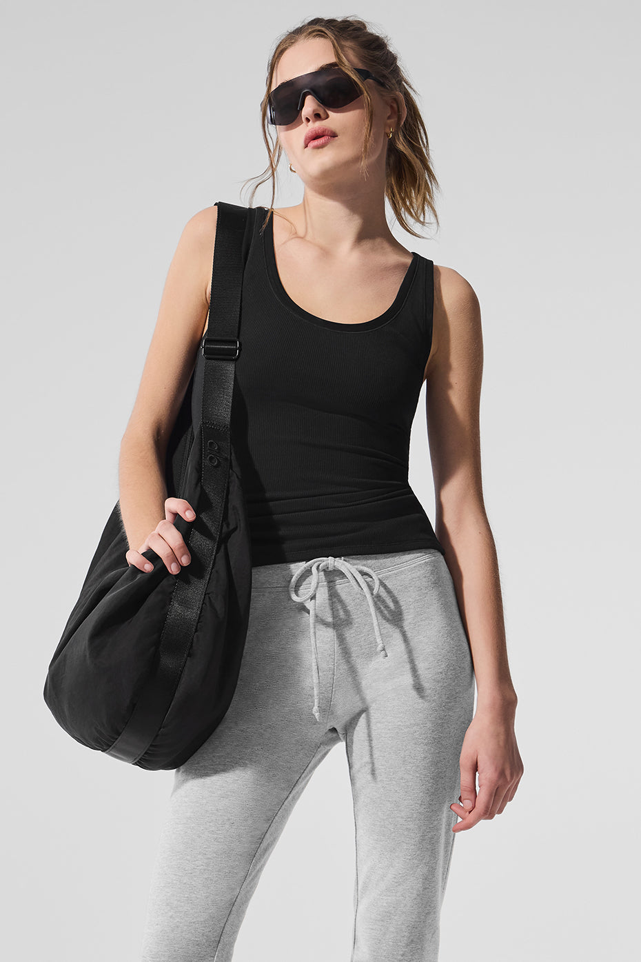 Ribbed Mesh Secret Tank - Black--3