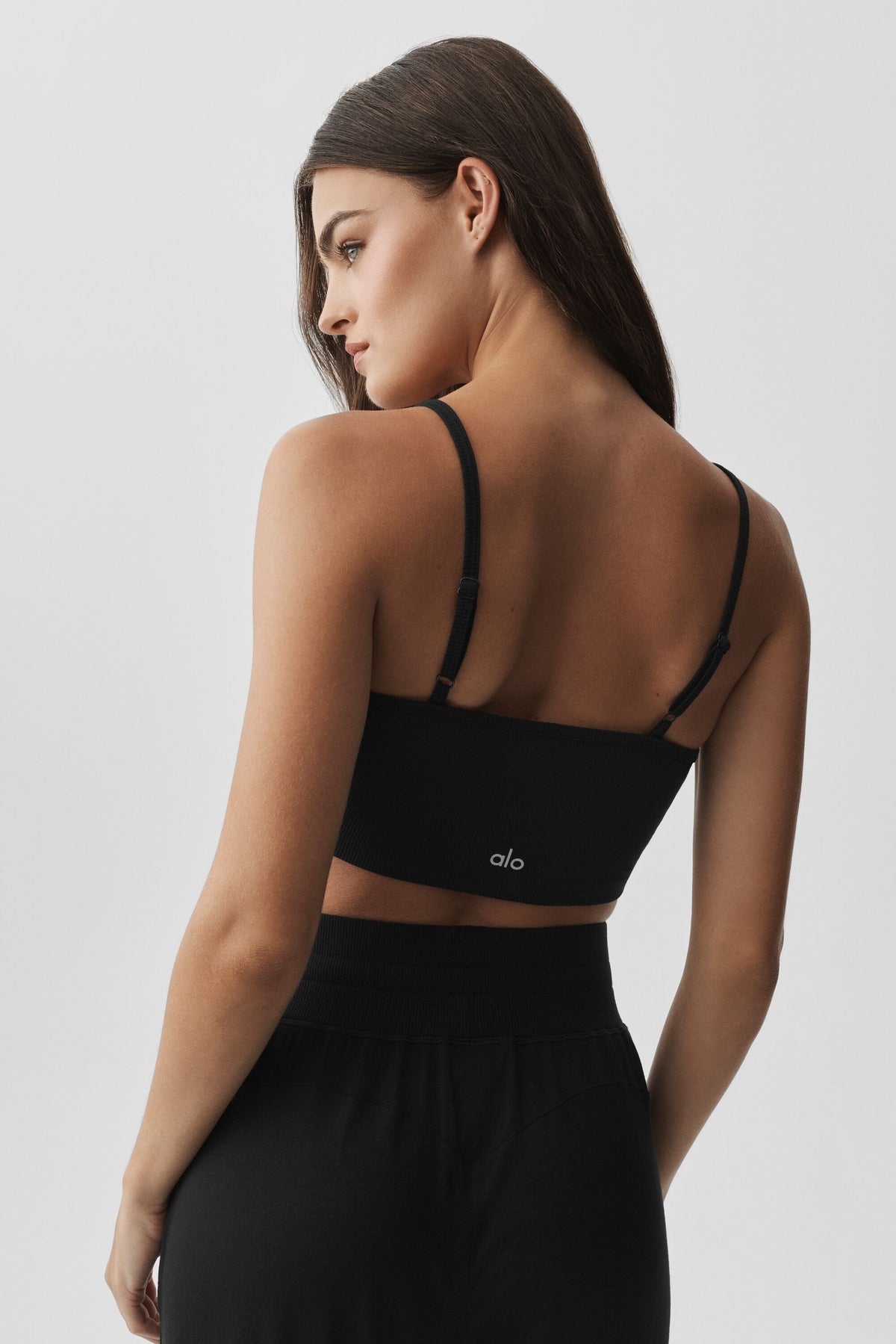 Ribbed Delicate Lounge Tank - Black--1