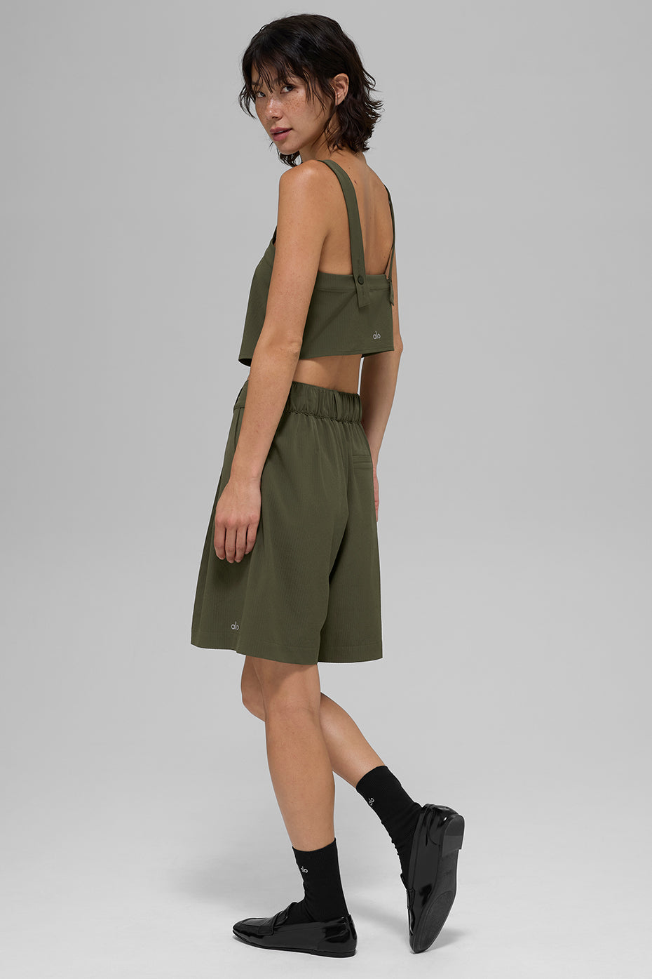 Cropped Dreamscape Tank - Green Olive--4