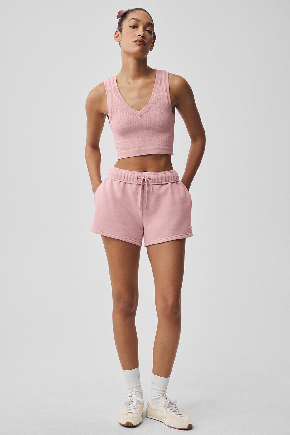 Seamless Pointelle Tank - Vintage Pink--4