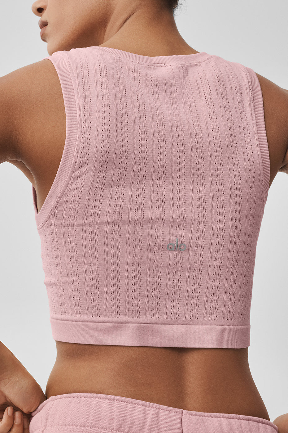 Seamless Pointelle Tank - Vintage Pink--1