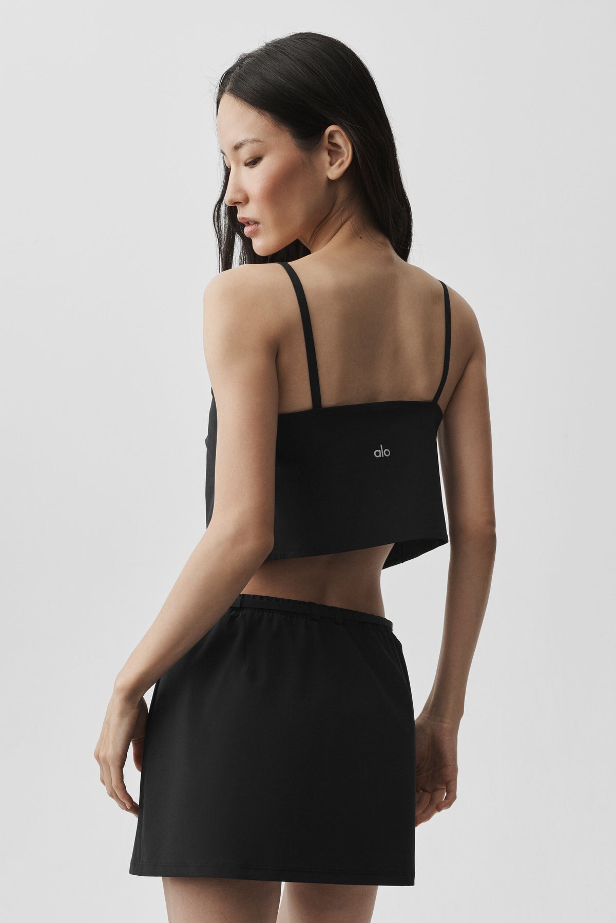 Cropped Connection Tank - Black--3