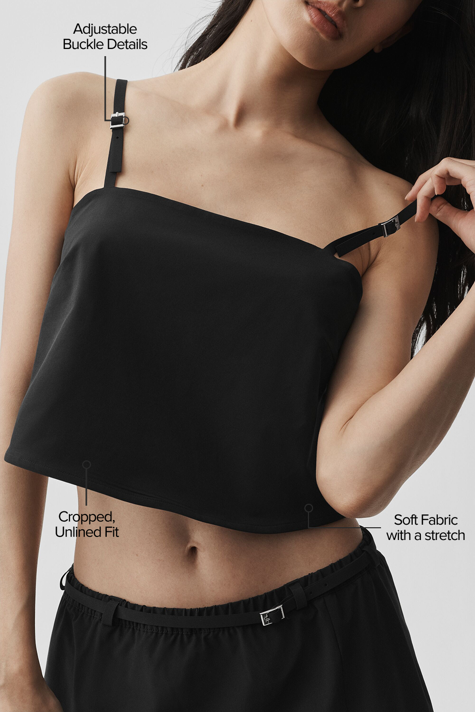 Cropped Connection Tank - Black--1