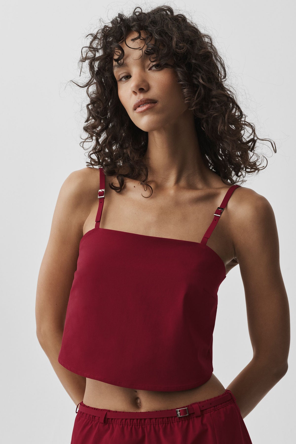 Cropped Connection Tank - Summer Romance Red--2