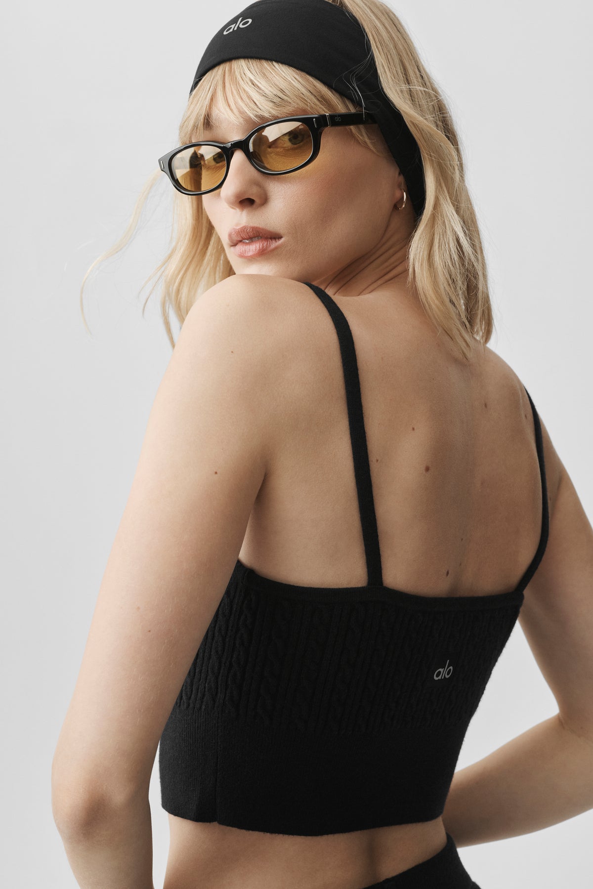 Mini Cable Sweater Tank - Black--2