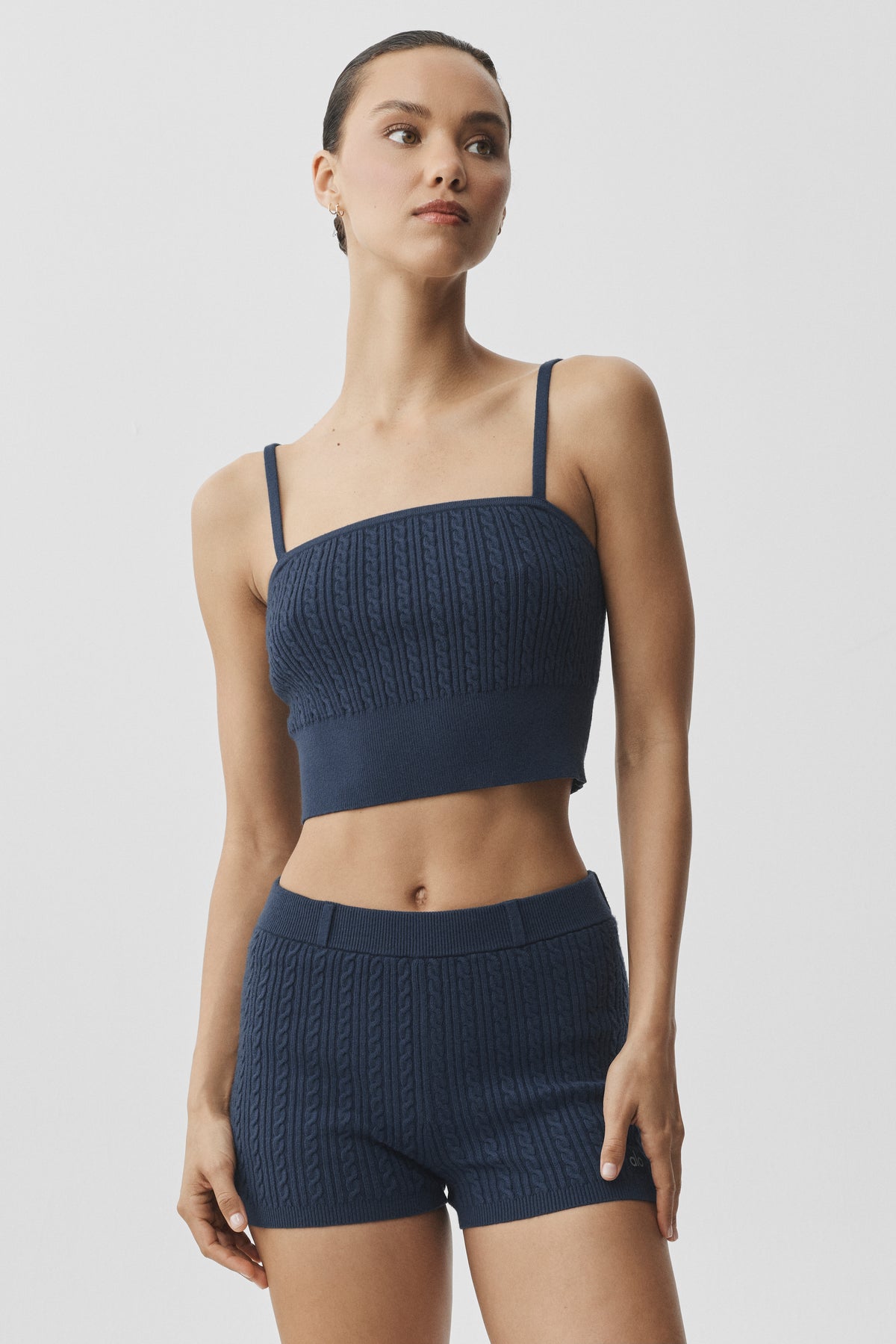 Mini Cable Sweater Tank - Navy--2