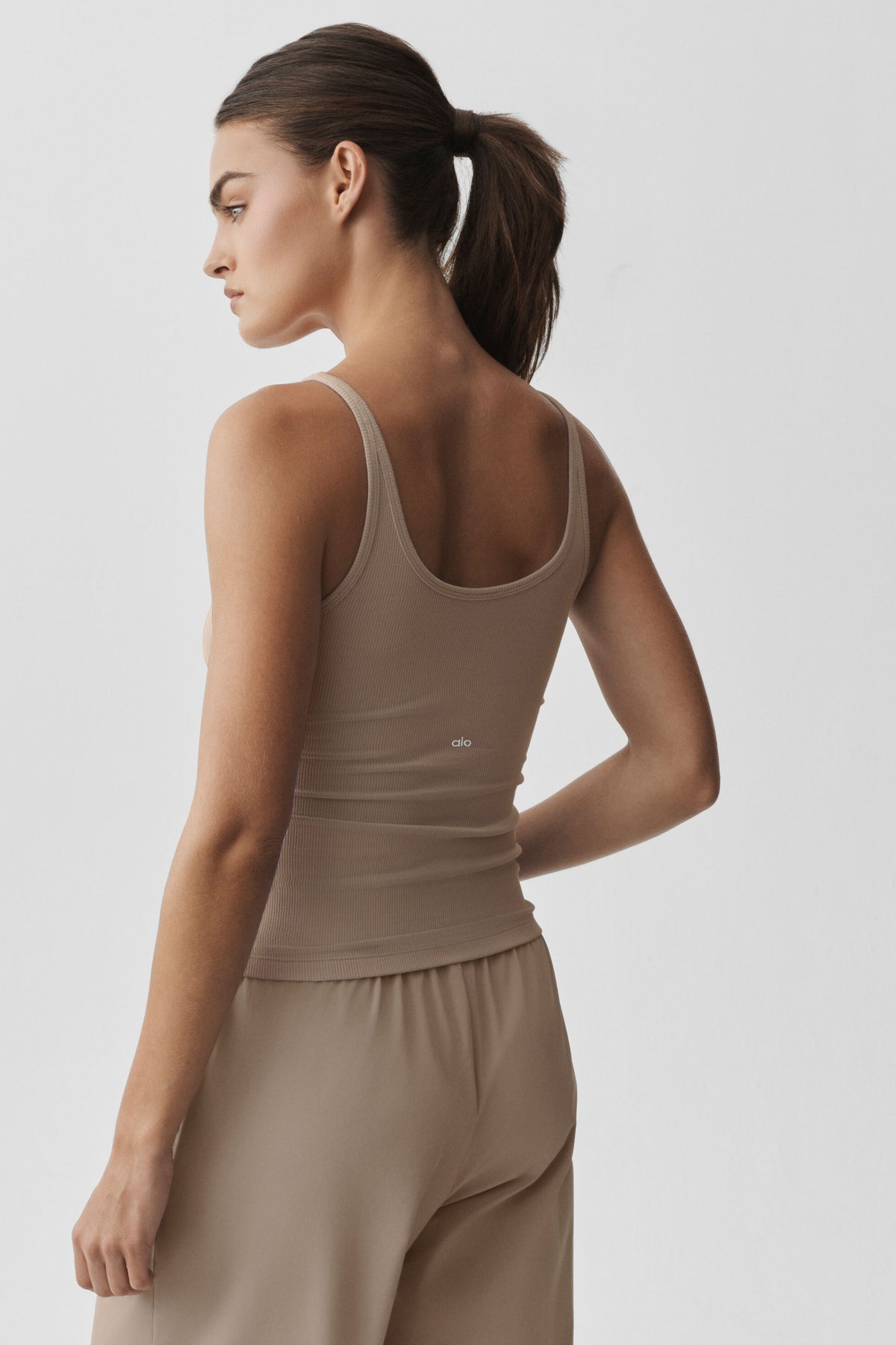 Ribbed Adore Tank - Gravel--2