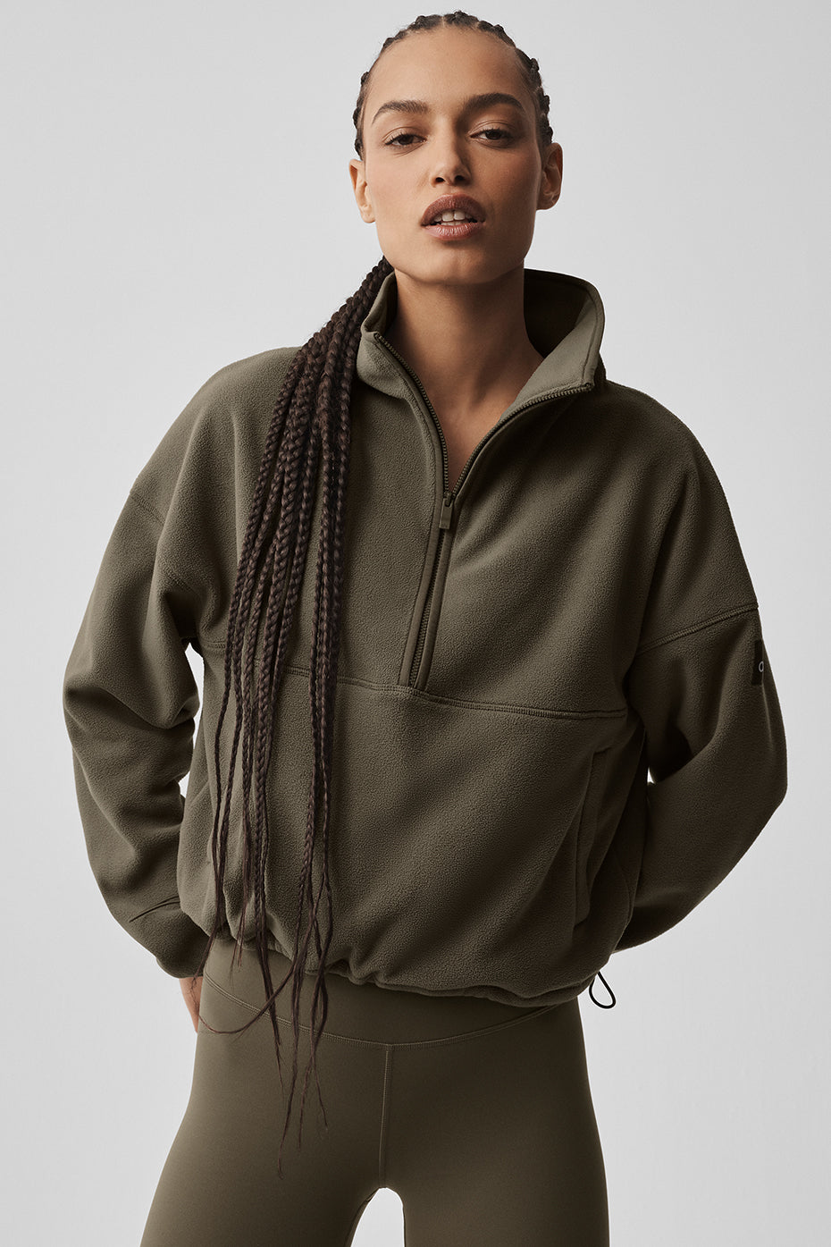 Polar Fleece Retreat Cover Up - Olive Tree--3