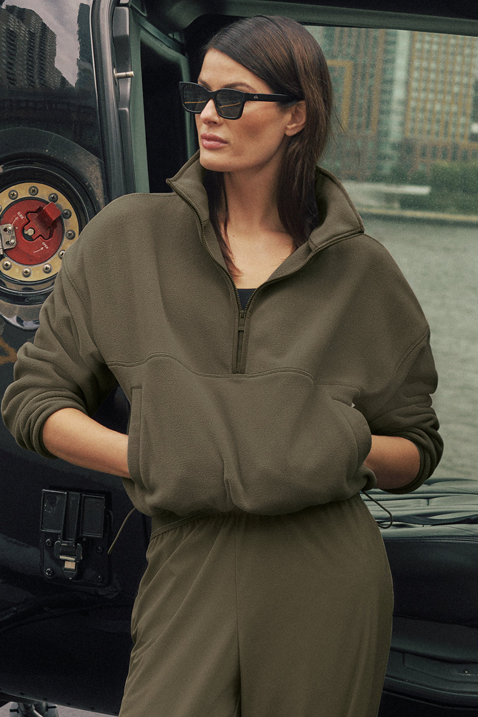 Polar Fleece Retreat Cover Up - Olive Tree--0