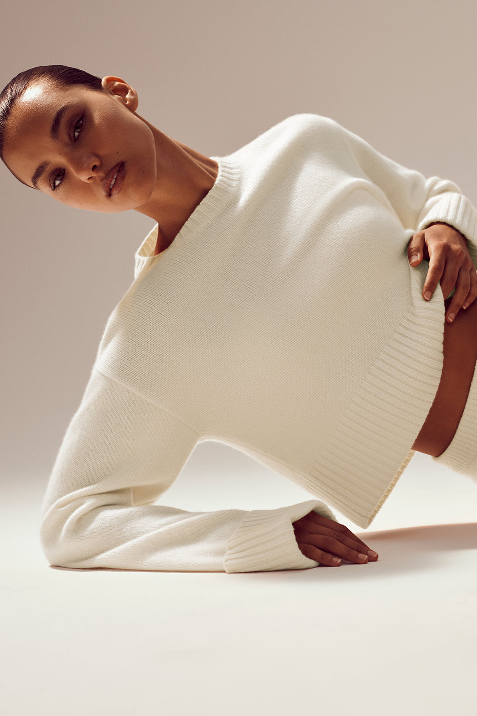 Cashmere Embrace Pullover - Ivory--0