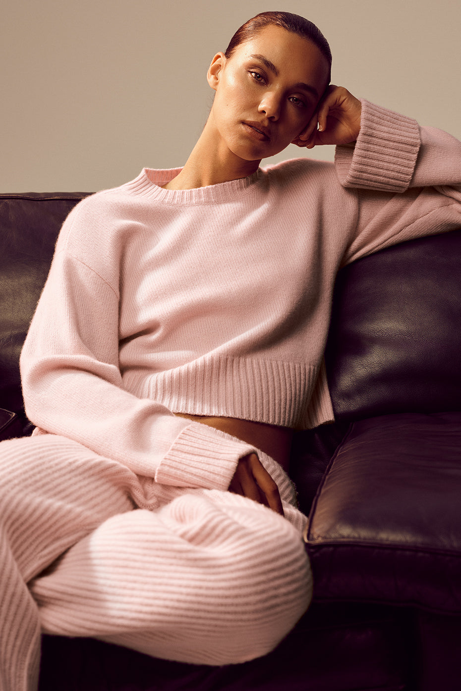 Cashmere Embrace Pullover - Frosted Pink--0