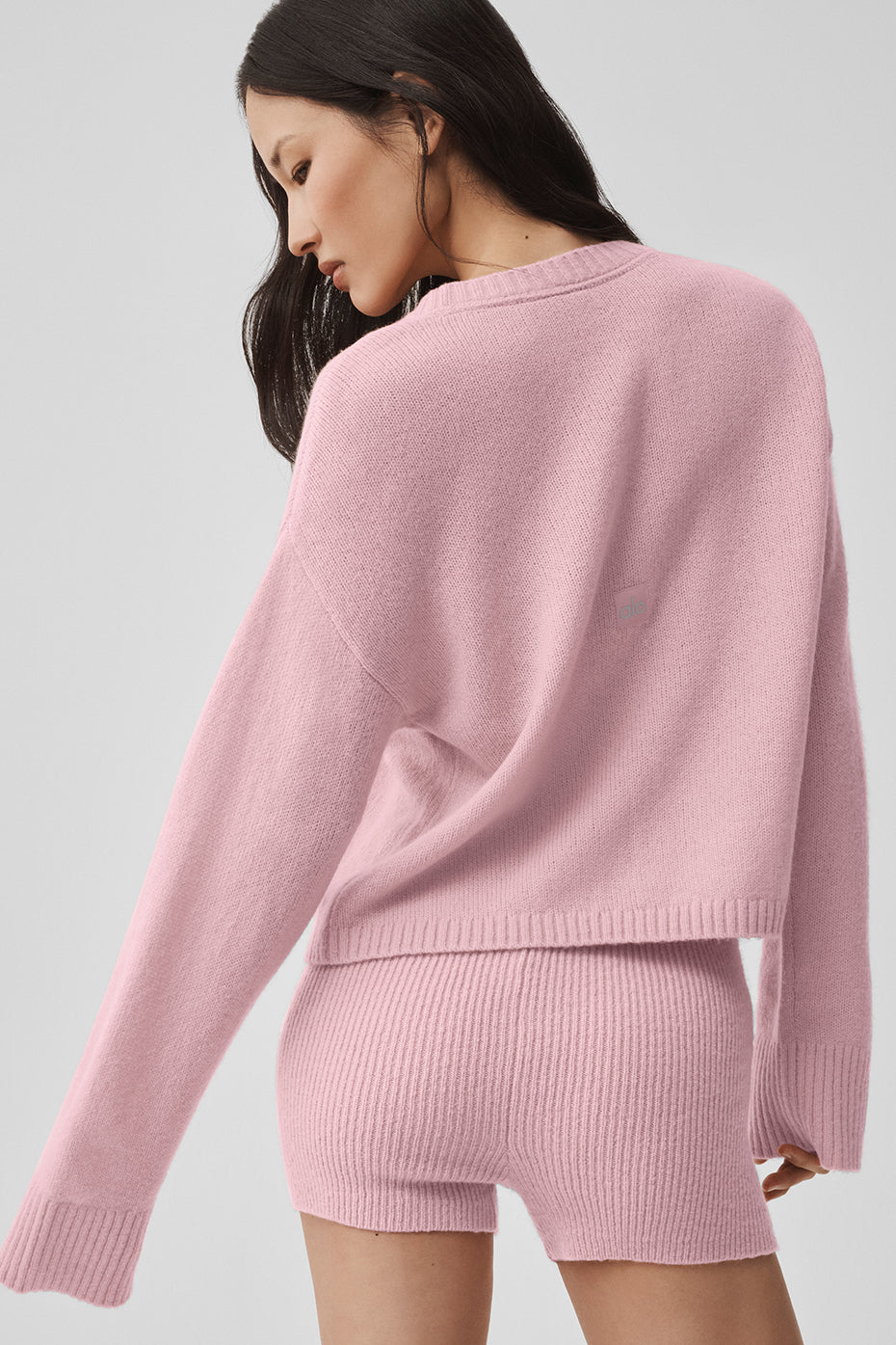 Wool Cashmere New Class Tie Cardigan - Vintage Pink--1