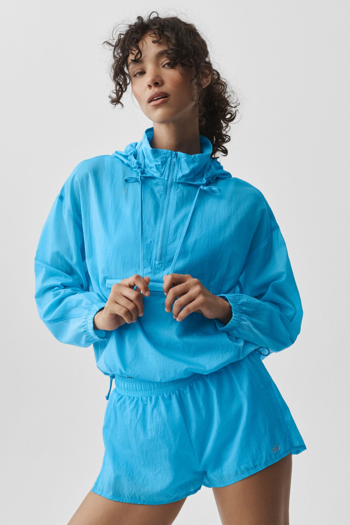 1/4 Zip Go Time Pullover - Azure Blue--2