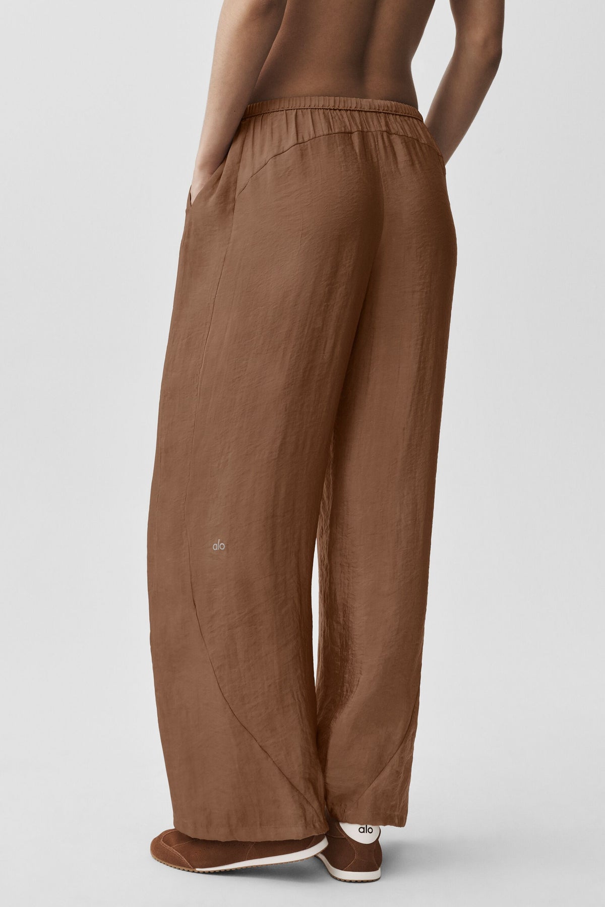 Semi-Sheer Golden Hour High-Waist Straight Leg Pant - Sun Kissed Brown--3