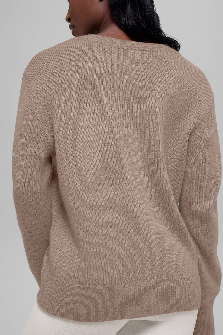 Wool Cashmere New Class Oversized V-Neck Sweater - Chai Latte--1