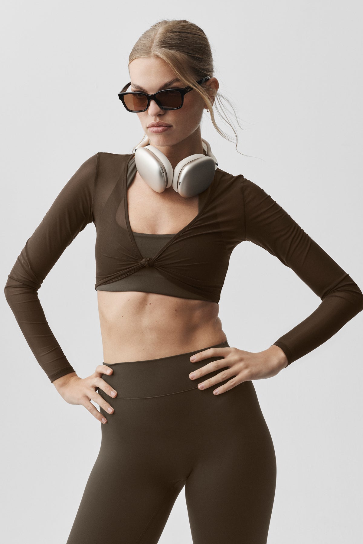 Mesh Knotty Long Sleeve - Espresso--3