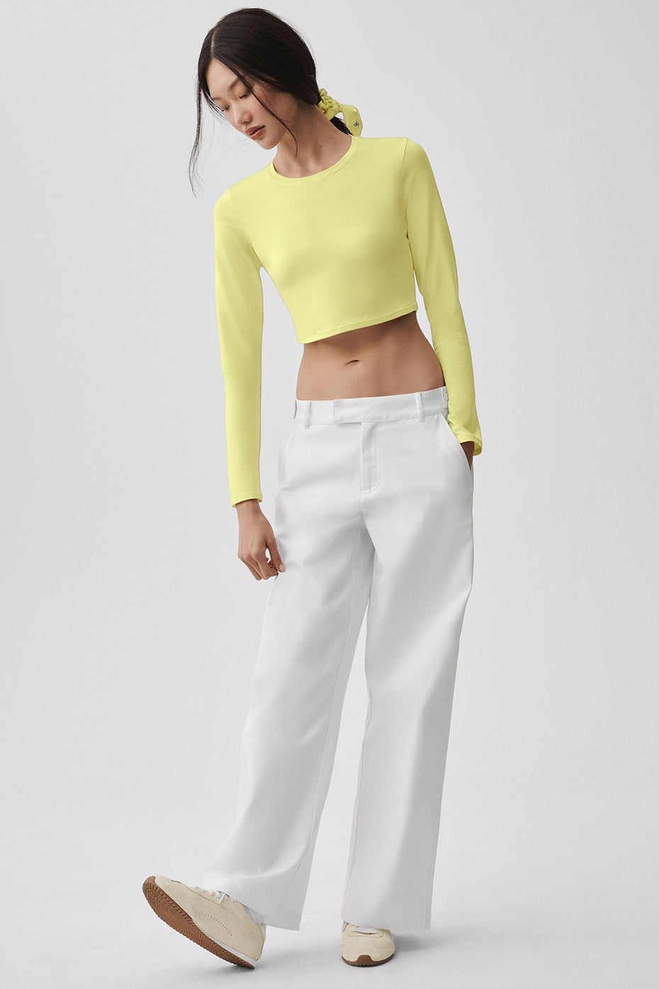 Alosoft Crop Finesse Long Sleeve - Sunshine--4